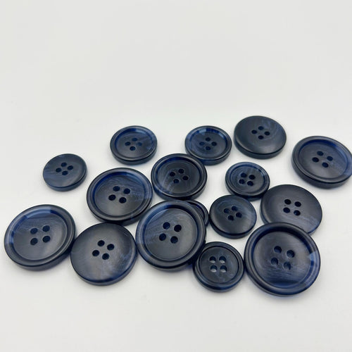 Dark Blue Gradient Resin Buttons: Personalized Coat Fasteners